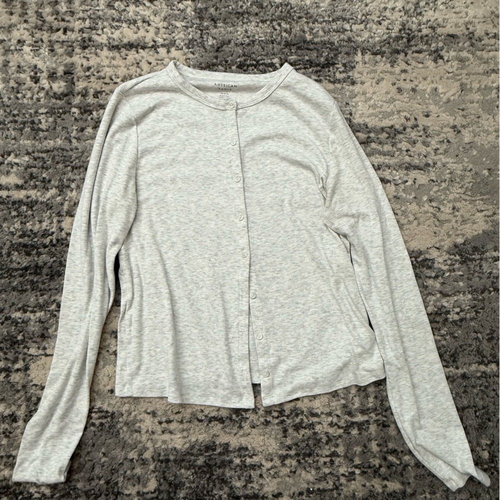 American Eagle Outfitters Light Gray Cardigan
